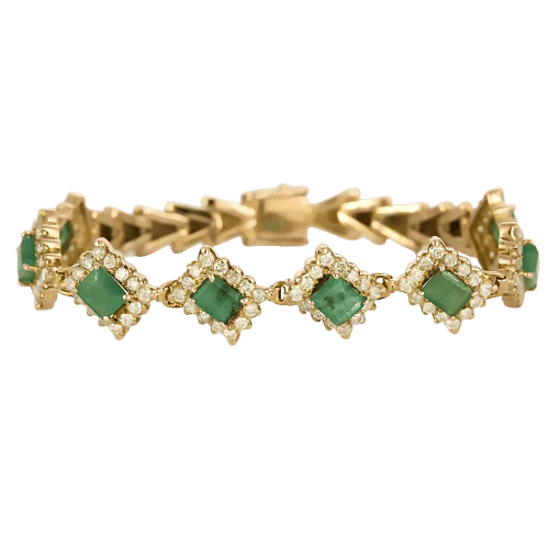 Esmeralda bracelet in rose gold and emeralds 