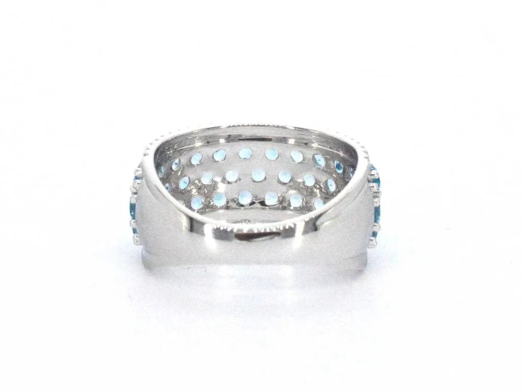 White gold ring with topazes and diamonds - Image 6