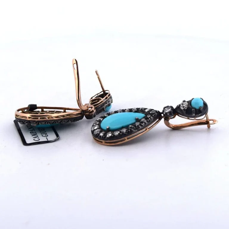 Orecchini gold and silver, natural turkey - Image 8