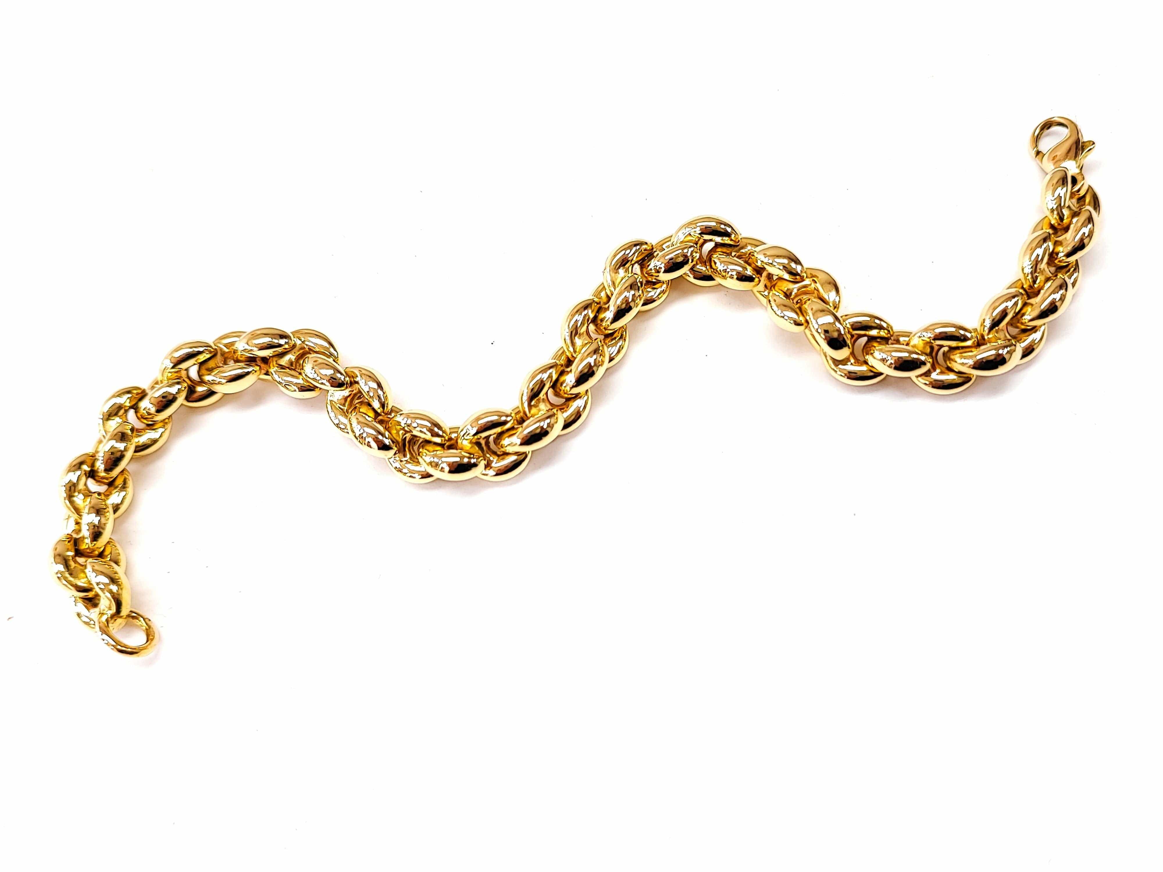 Yellow gold round mesh bracelet - Image 4
