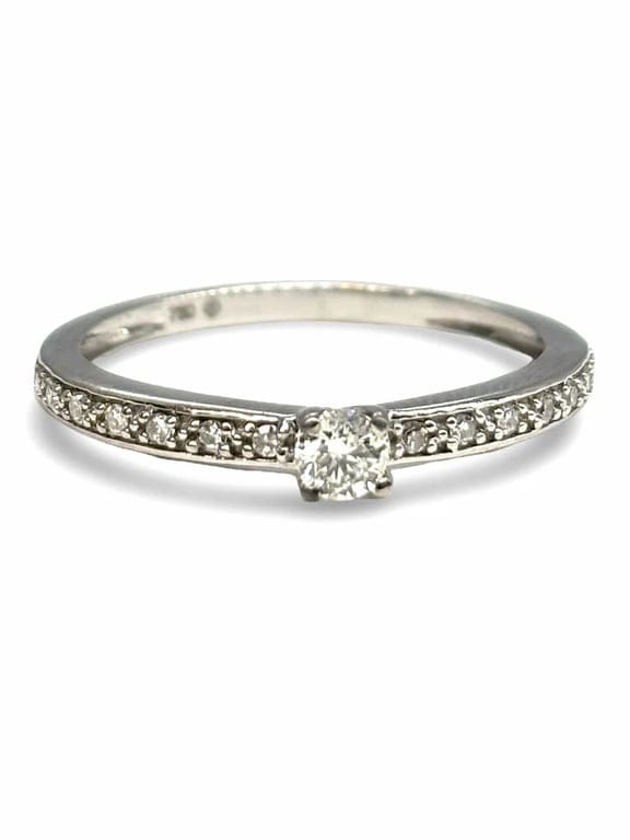 Solitaire white gold and 0.24 ct diamonds 