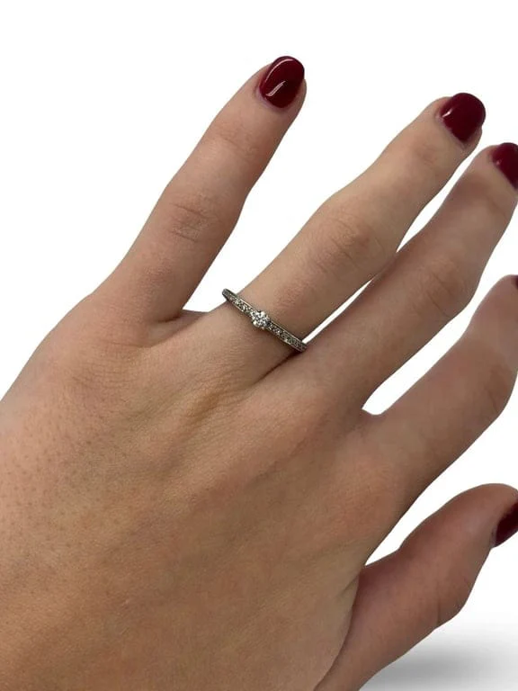 Solitaire white gold and 0.24 ct diamonds  - Image 2