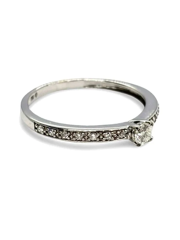Solitaire white gold and 0.24 ct diamonds  - Image 3