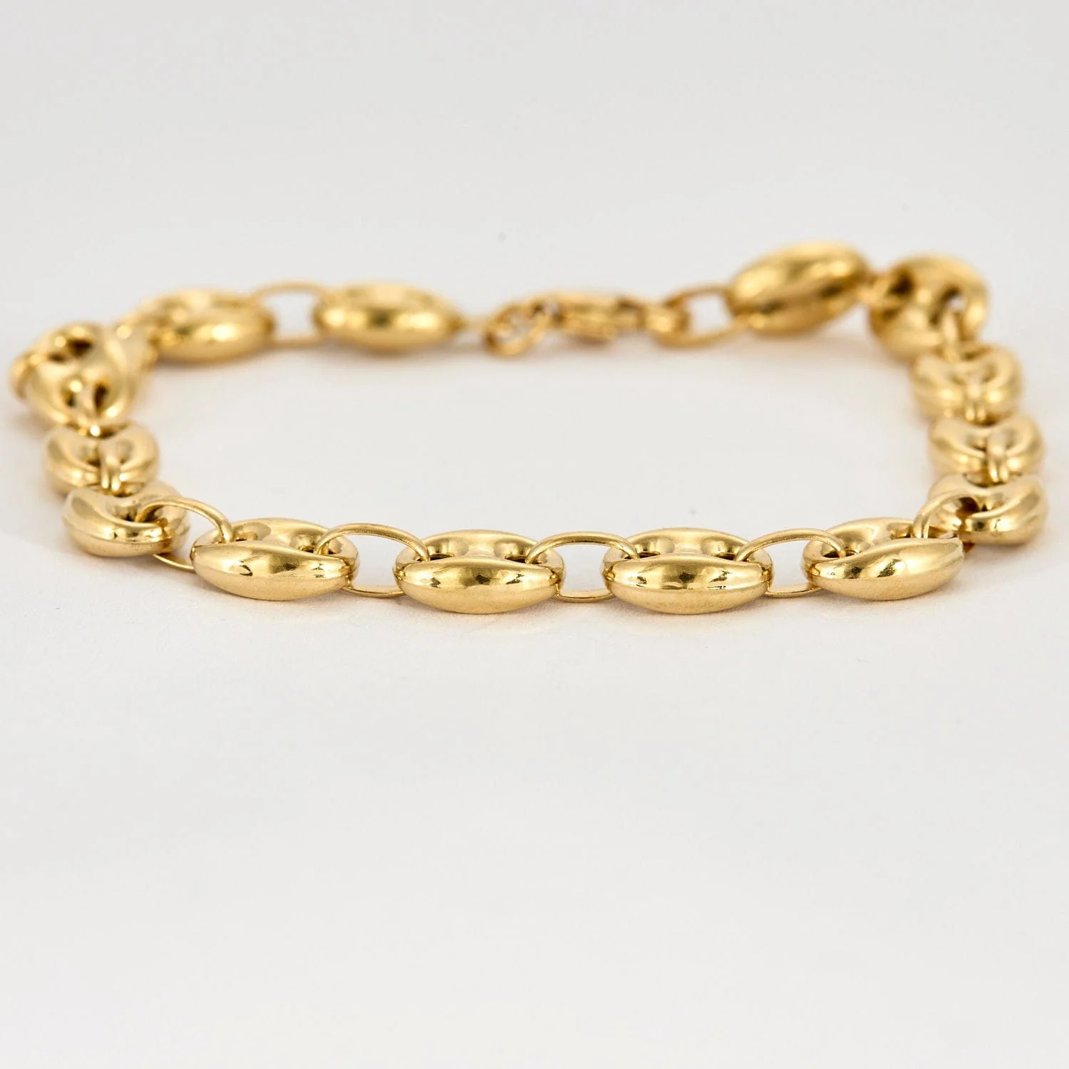 Yellow Gold Coffee Bean Bracelet - Image 2