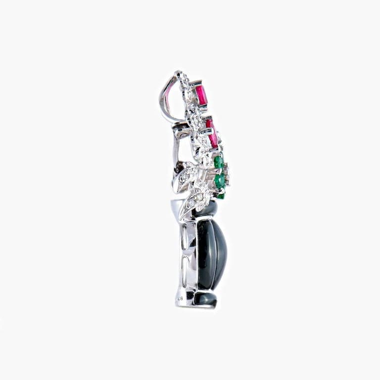 Flower Basket Pendant Brooch - Image 6