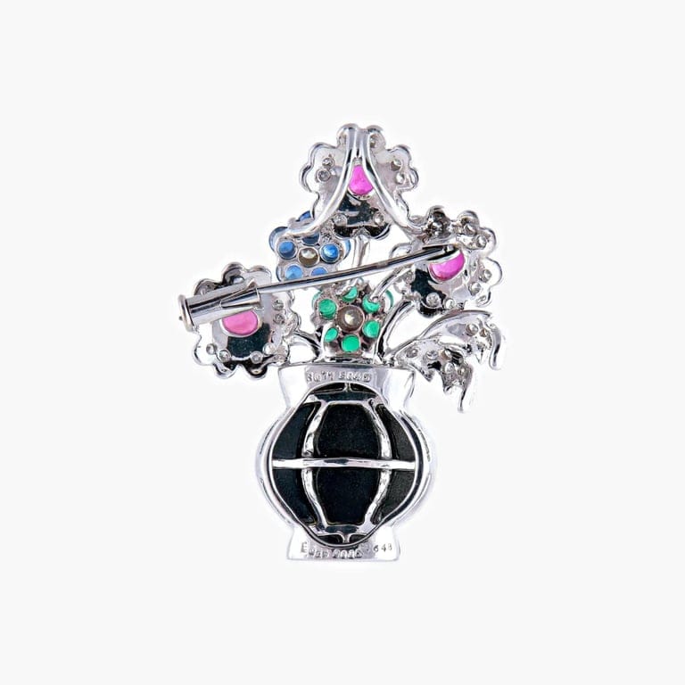 Flower Basket Pendant Brooch - Image 8