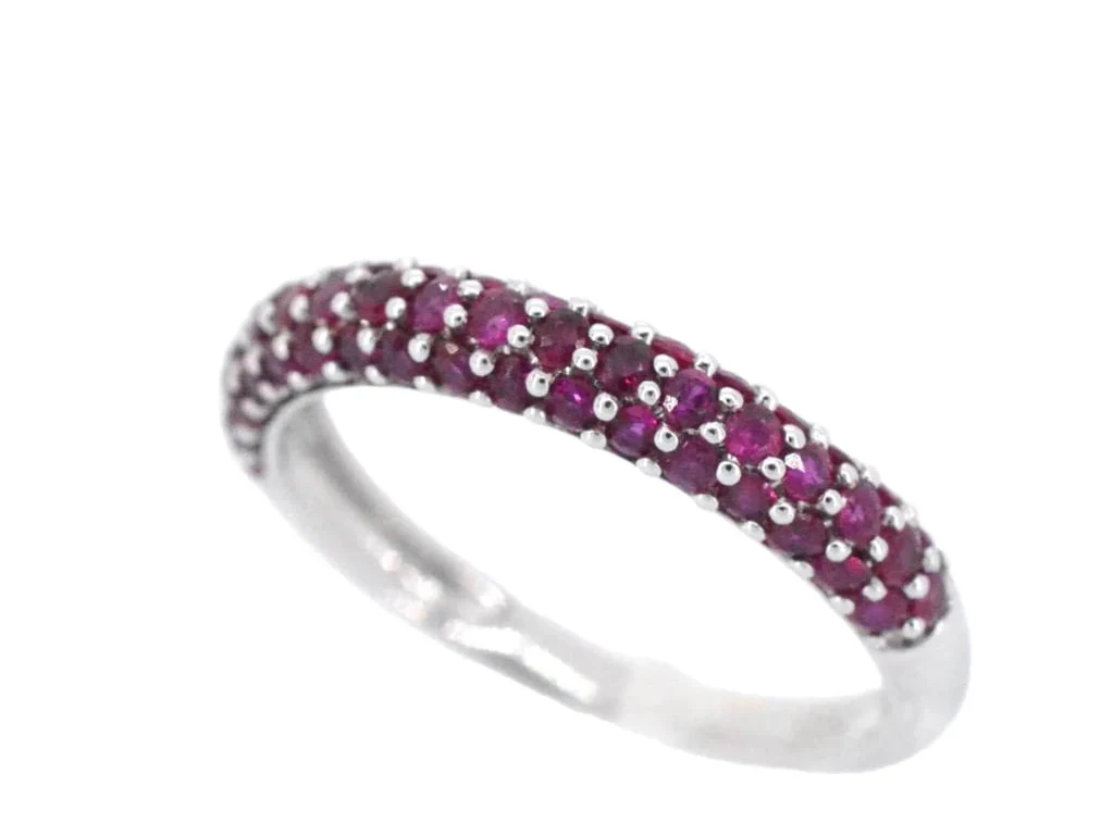 White gold ring with rubies