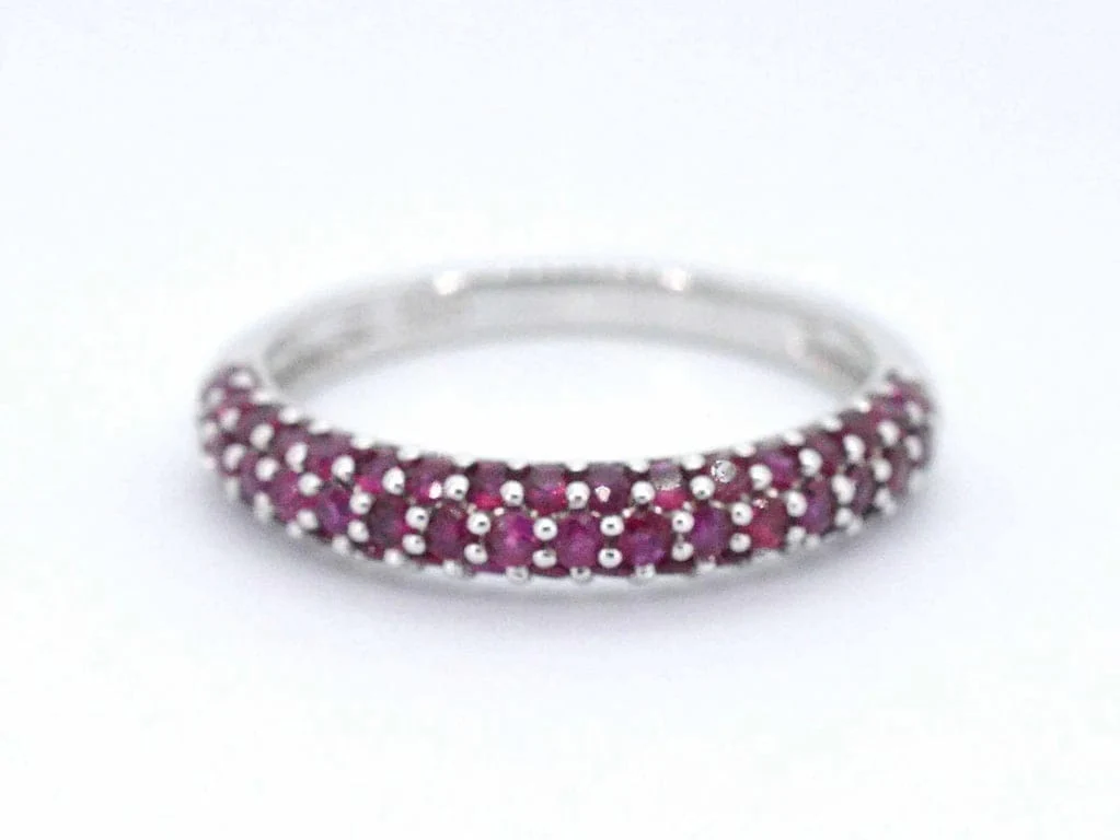 White gold ring with rubies - Image 6