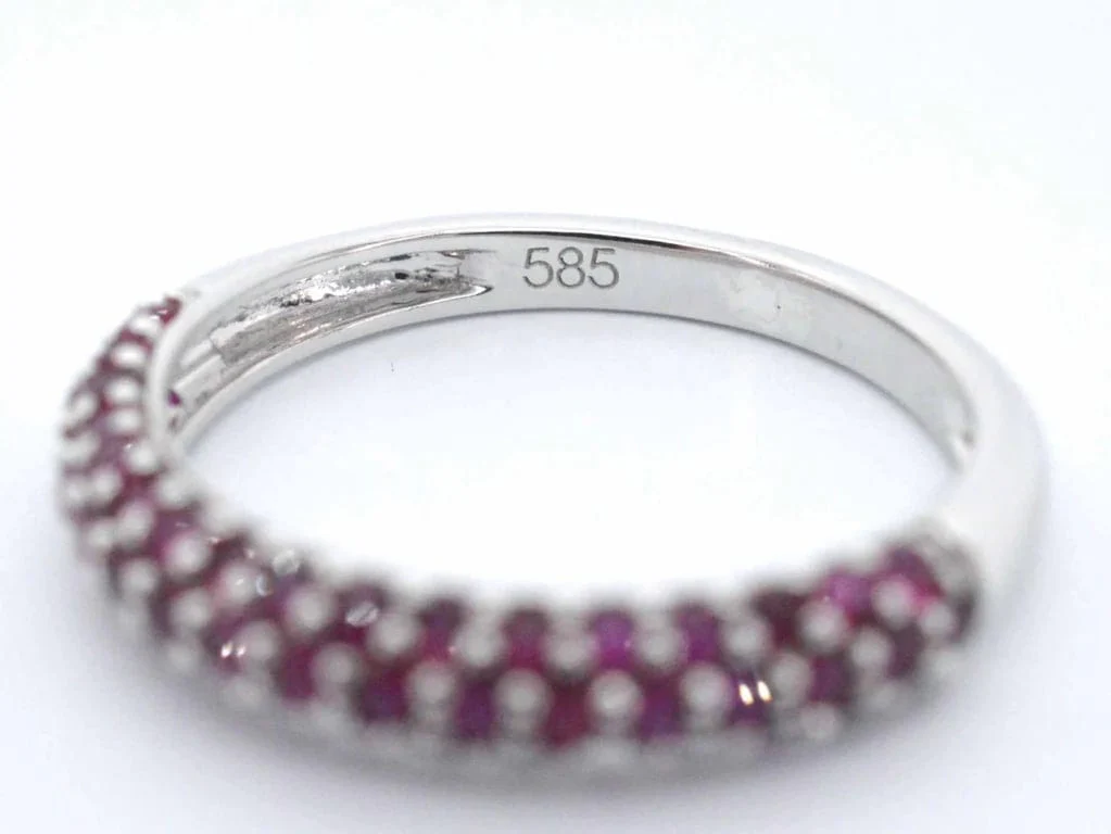 White gold ring with rubies - Image 8