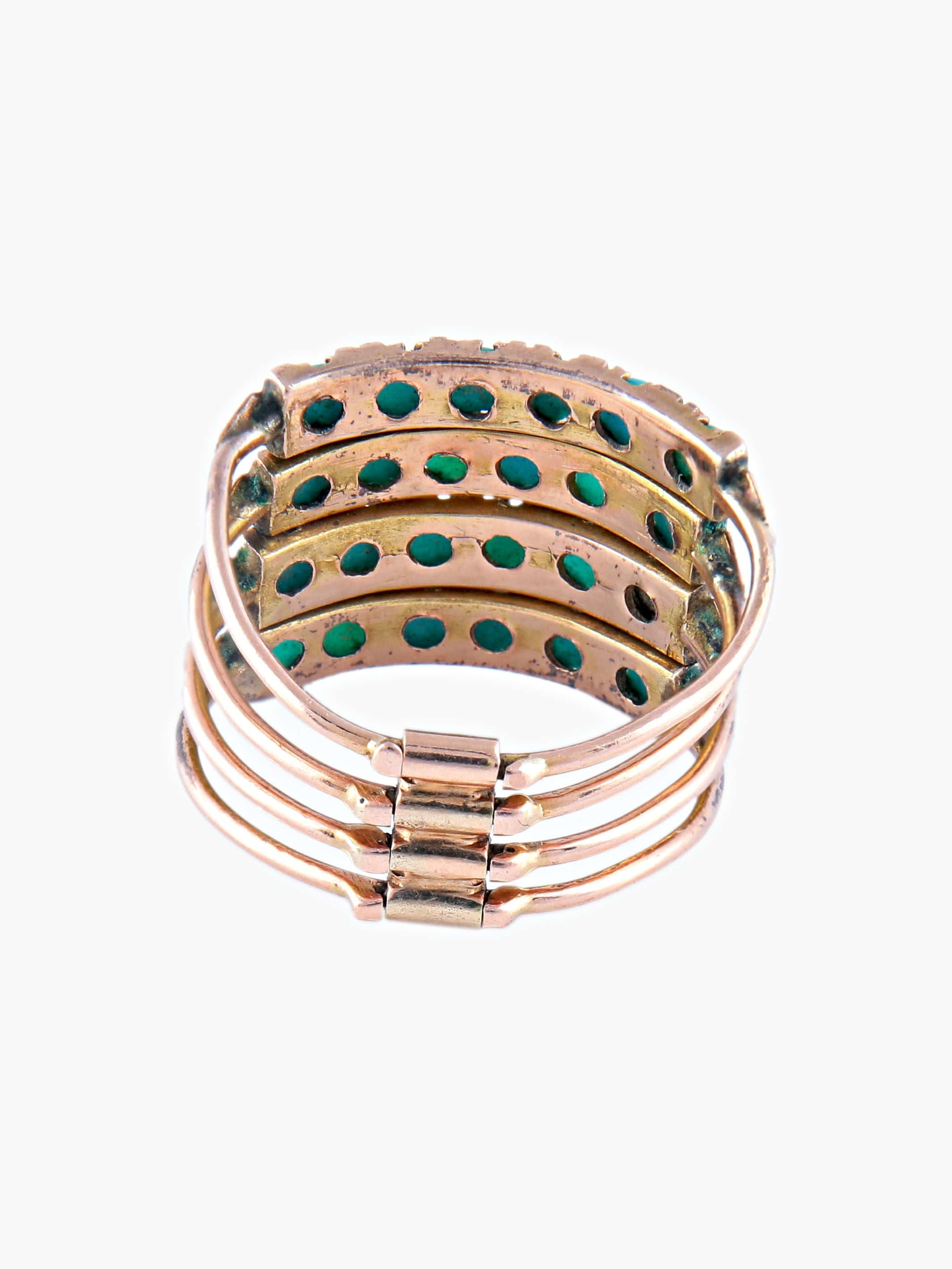 Turquoise Gold Harem Ring - Image 5