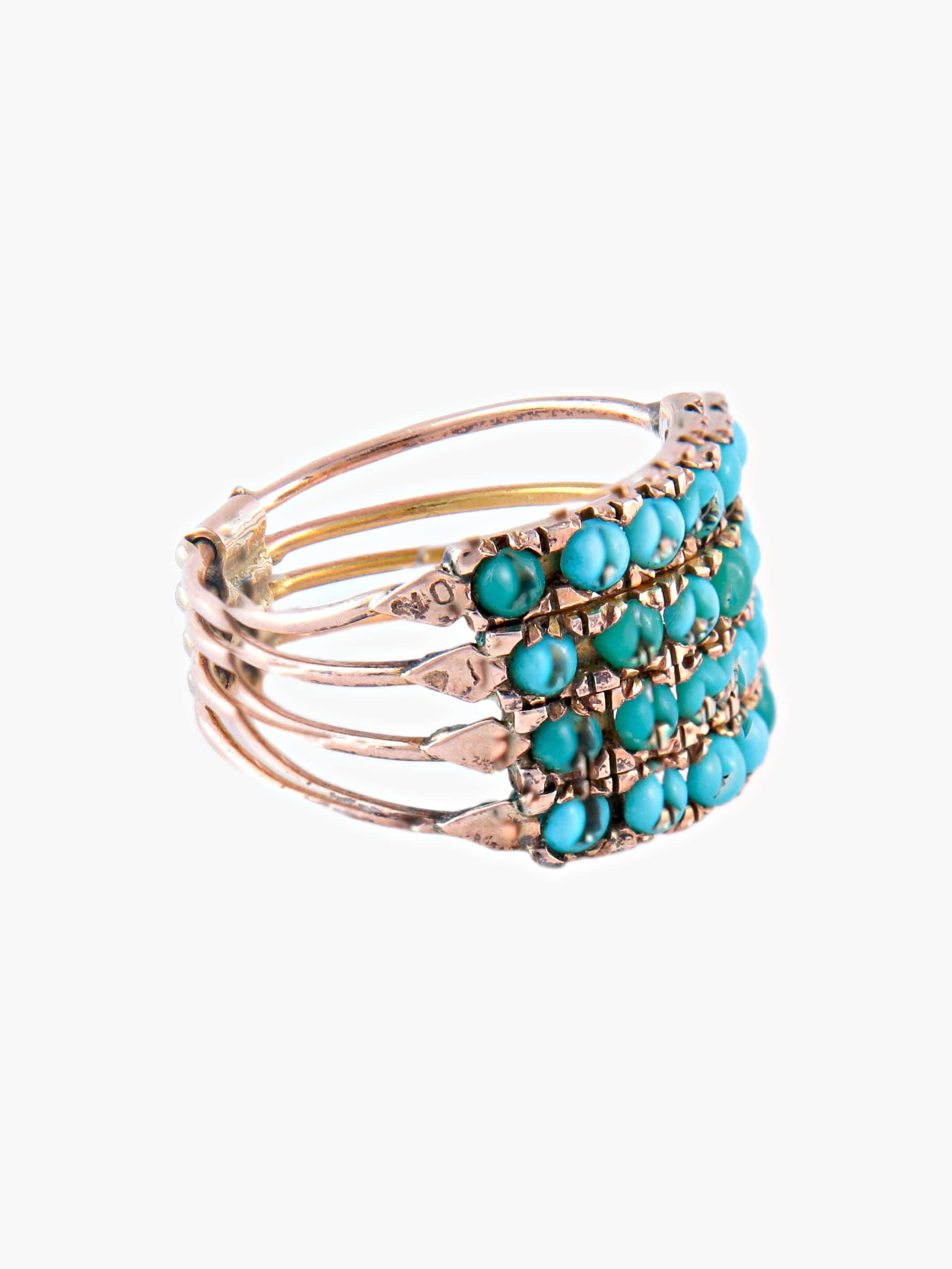 Turquoise Gold Harem Ring - Image 7