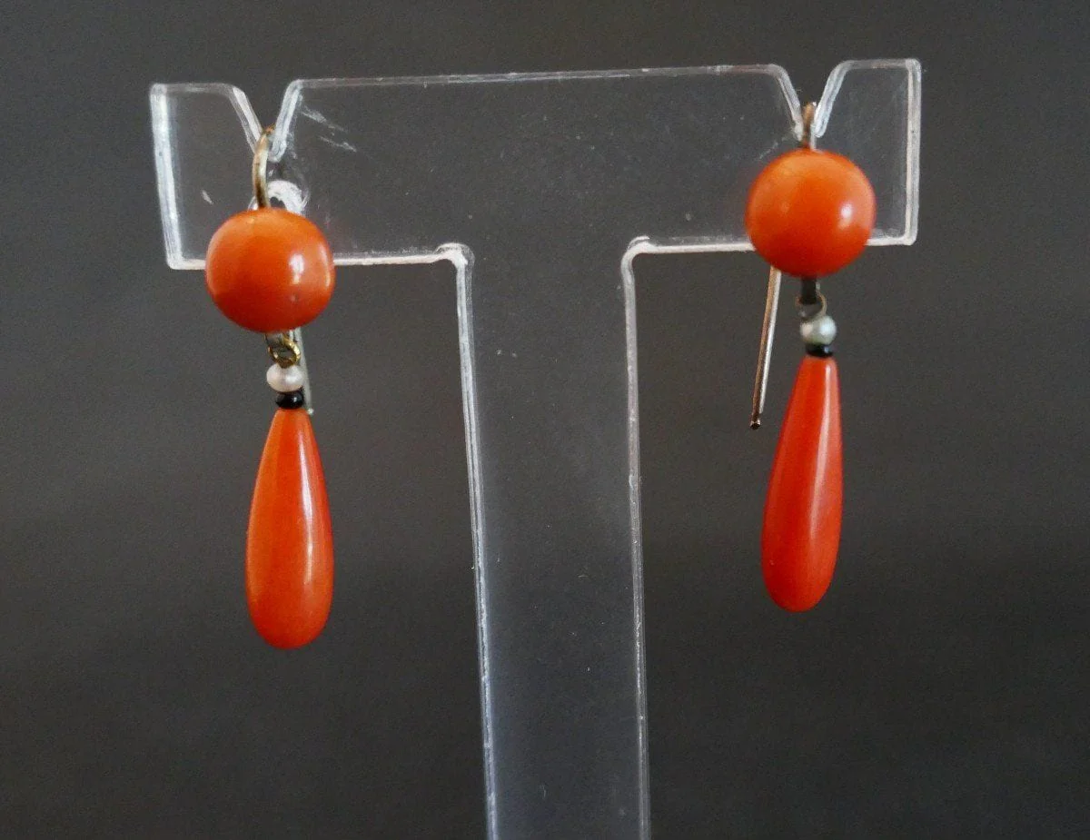 Coral Drop Earrings - Image 3