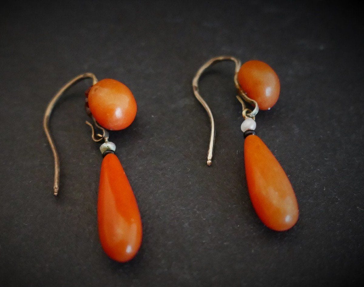 Coral Drop Earrings - Image 4