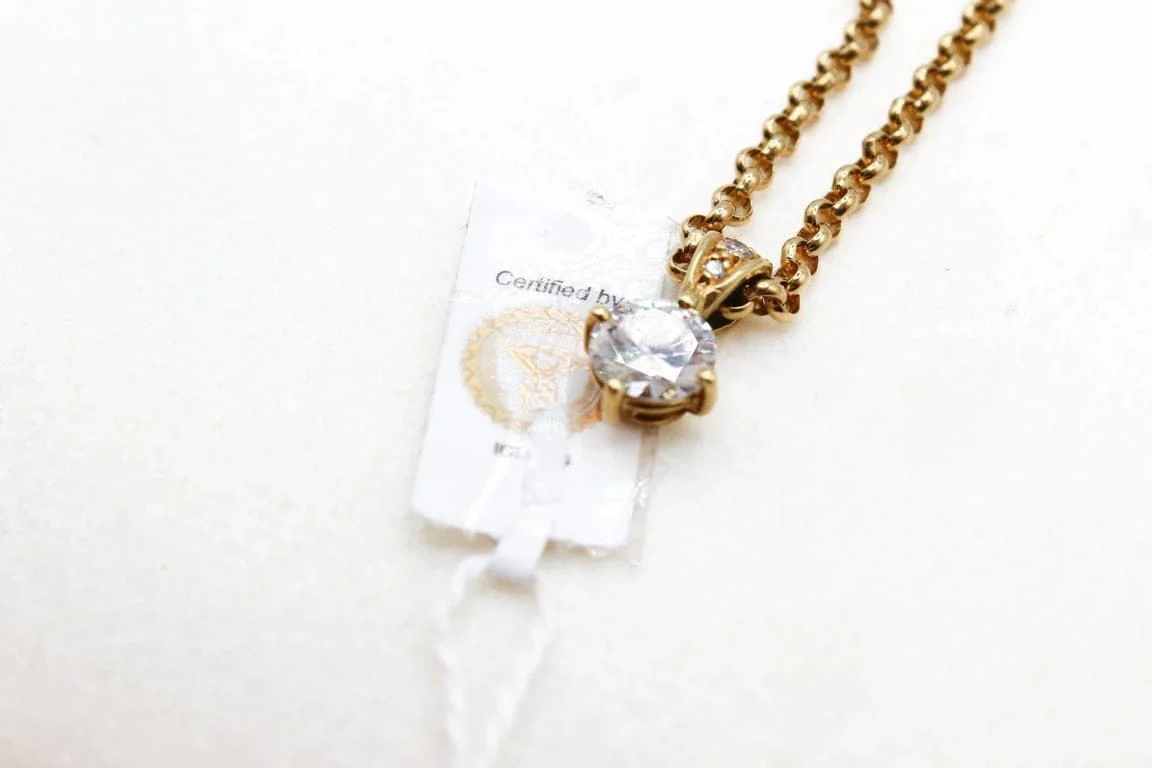 Yellow gold pendant, diamonds  - Image 10