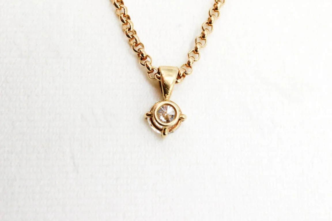 Yellow gold pendant, diamonds  - Image 3