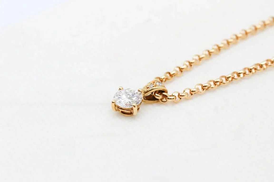 Yellow gold pendant, diamonds  - Image 5