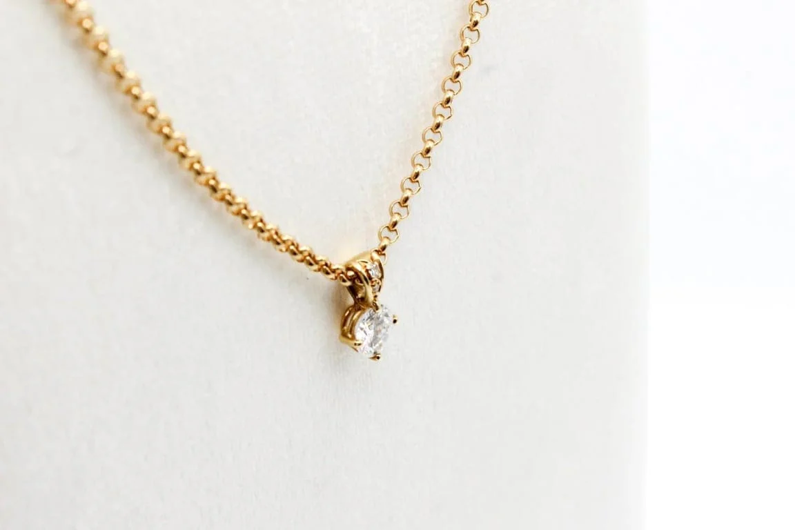 Yellow gold pendant, diamonds  - Image 7