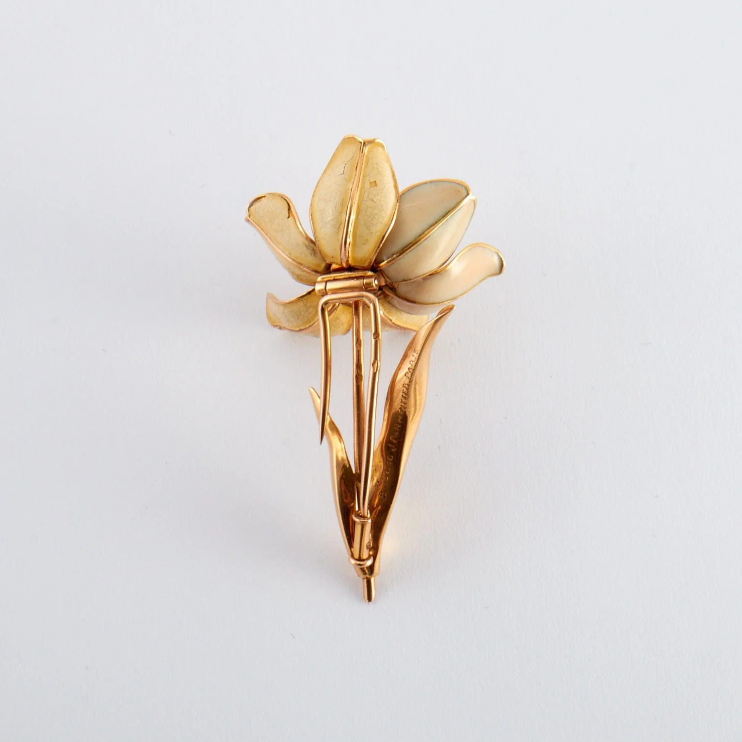 Ruby Enamel Flower Brooch - Image 2