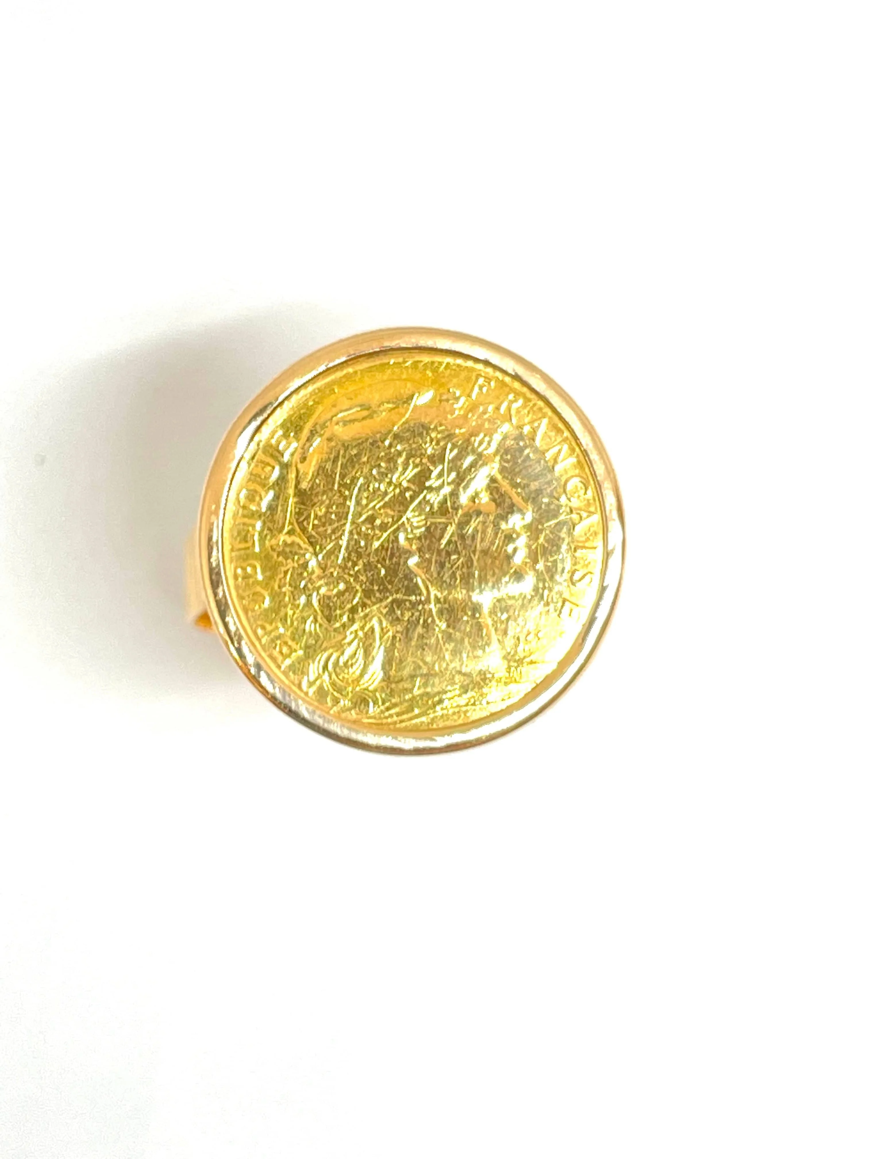 Yellow gold ring Picoin of 10 Francs Rooster - Image 2
