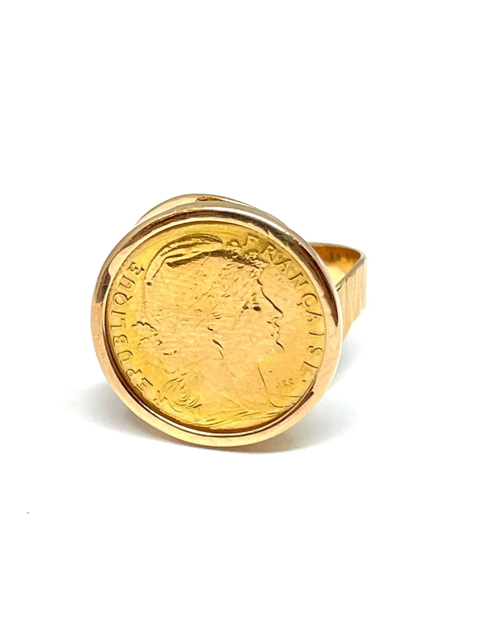 Yellow gold ring Picoin of 10 Francs Rooster - Image 8