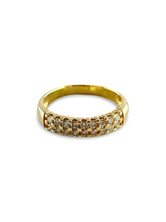 Yellow gold and diamond ring 0.27