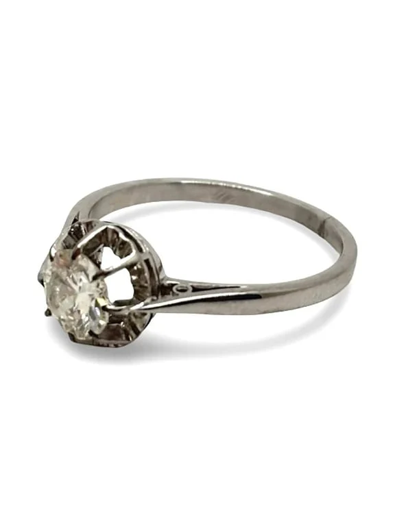Solitaire platinum and 0.75 ct diamond  - Image 3