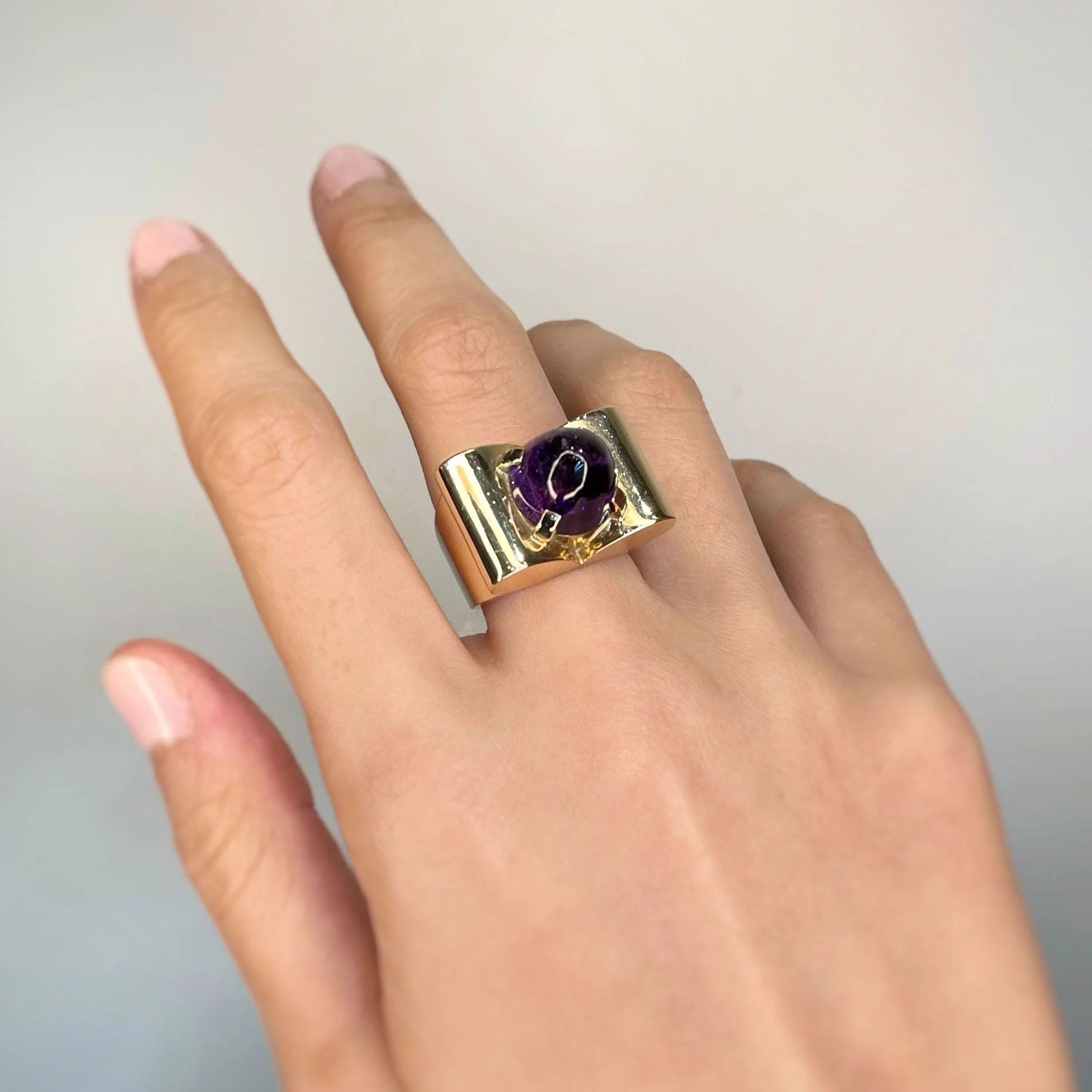 Ring TANK gold and amethyst - Image 5