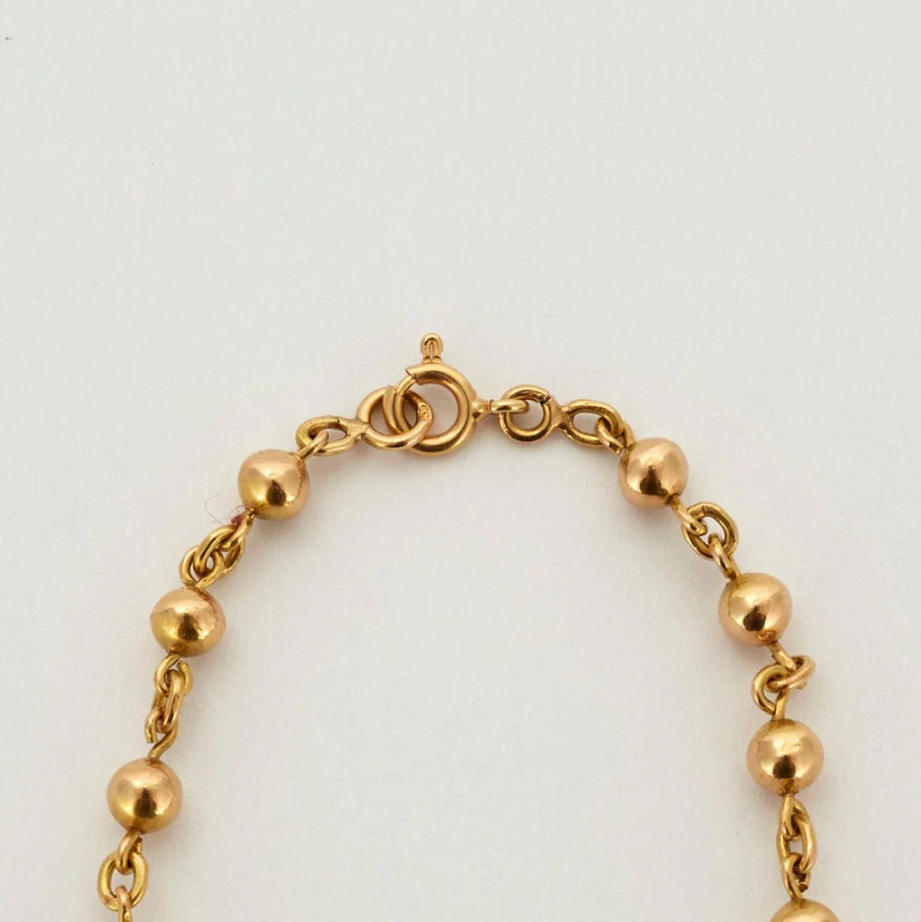 Yellow gold alternating mesh long necklace - Image 4