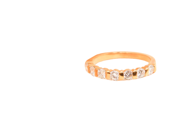 Ring Half-eternity ring yellow gold 7 baguette diamonds 0.60 ct 