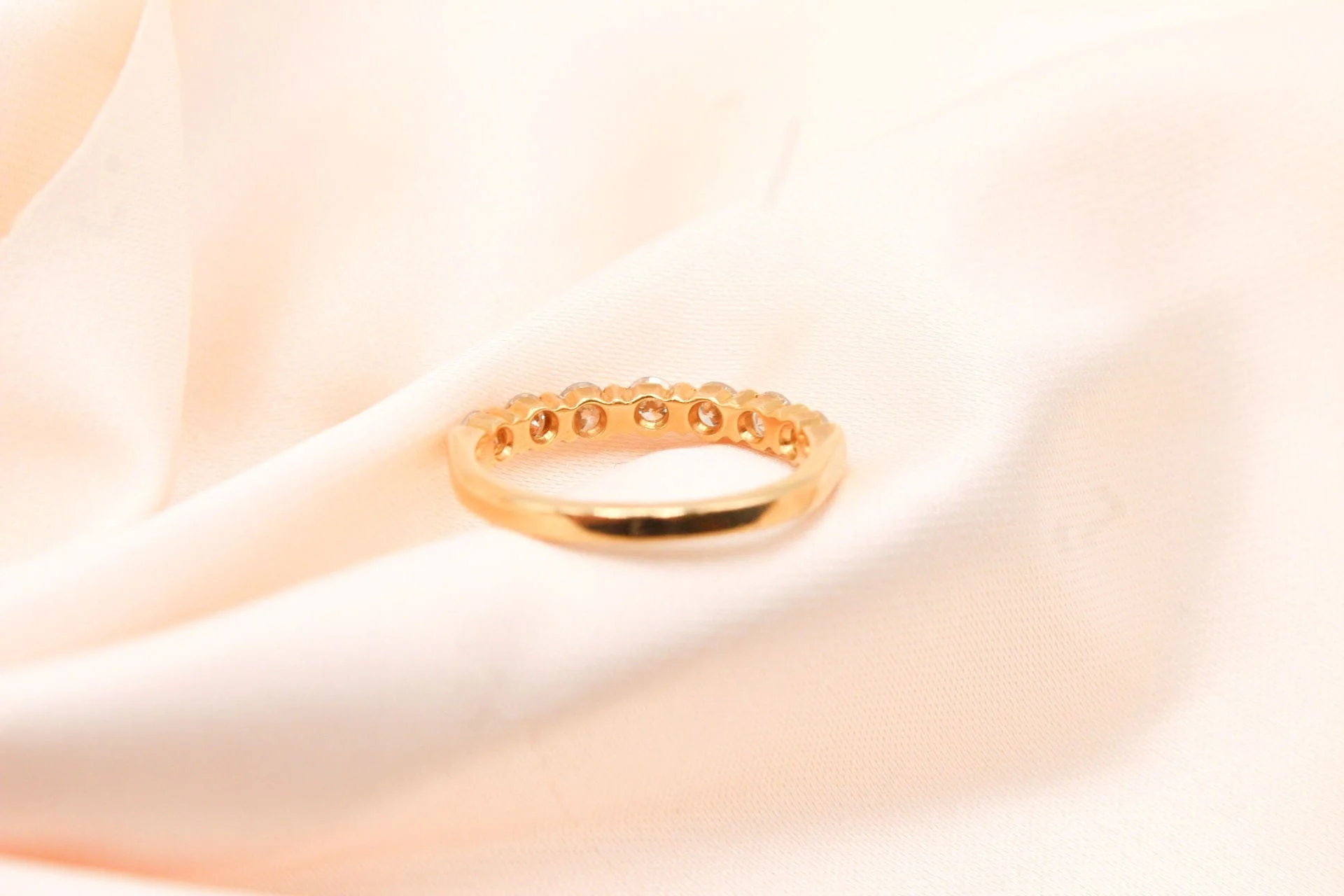 Ring Half-eternity ring yellow gold 7 baguette diamonds 0.60 ct  - Image 2