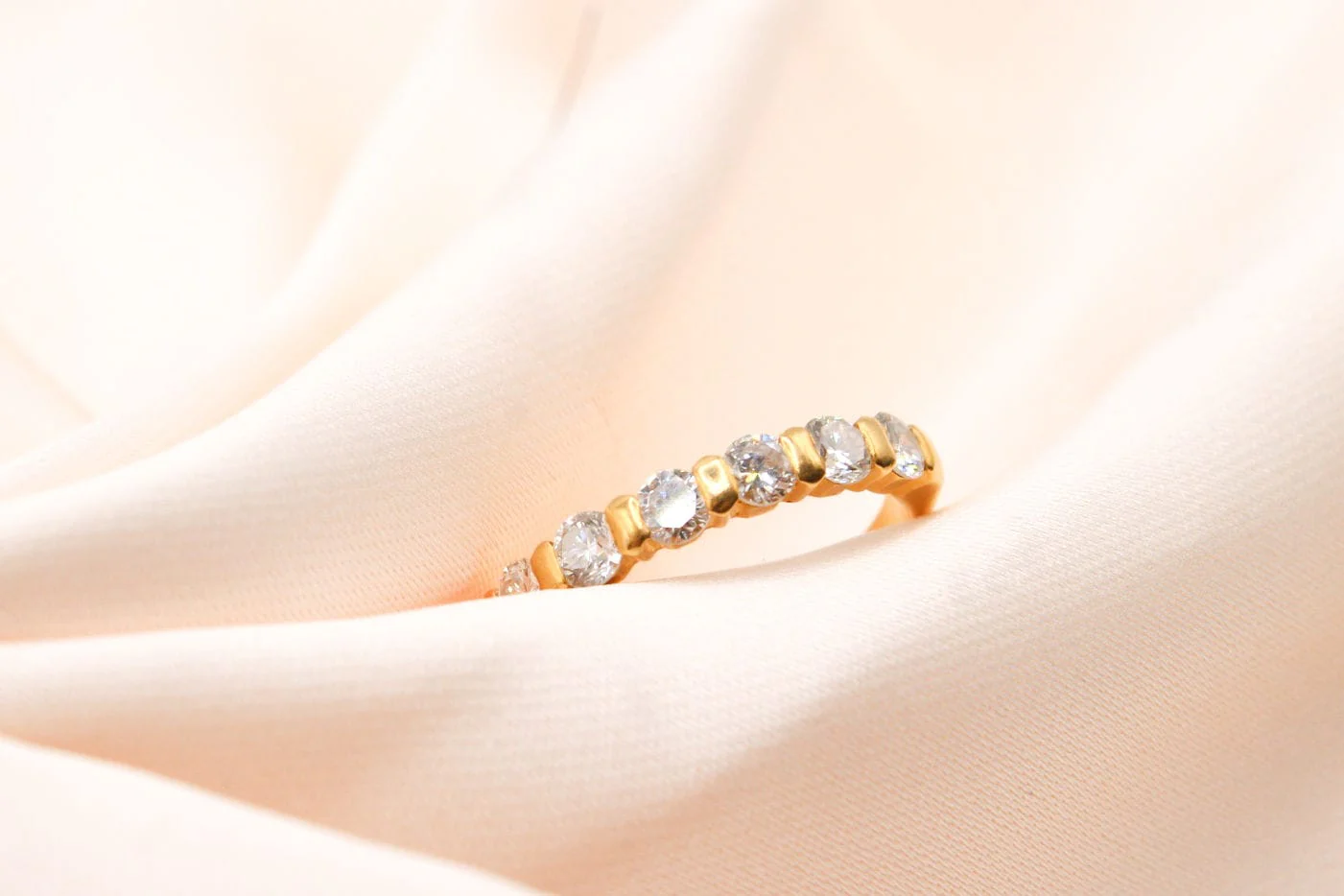 Ring Half-eternity ring yellow gold 7 baguette diamonds 0.60 ct  - Image 3