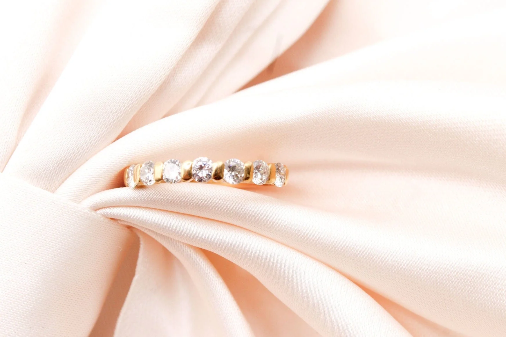 Ring Half-eternity ring yellow gold 7 baguette diamonds 0.60 ct  - Image 4