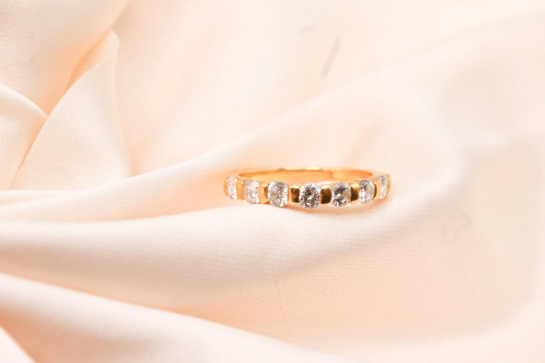 Ring Half-eternity ring yellow gold 7 baguette diamonds 0.60 ct  - Image 5