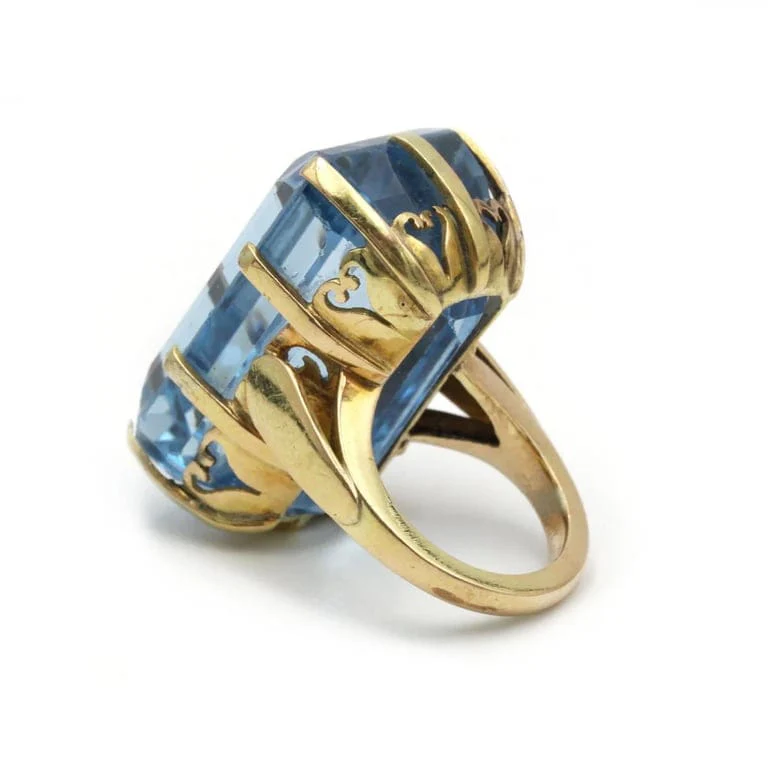 Ring - Yellow gold and topaz - Image 3