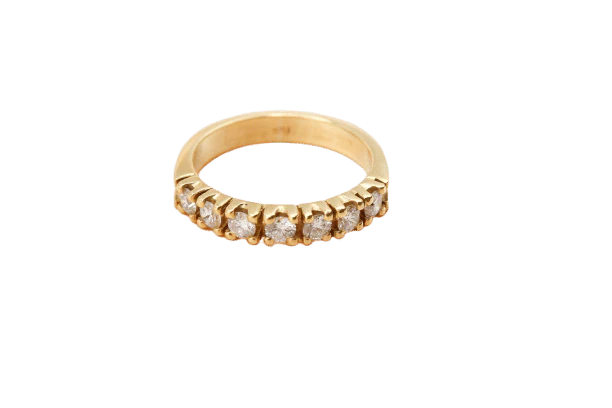 Ring Half-eternity ring yellow gold, 7 diamonds 0.70 ct H SI
