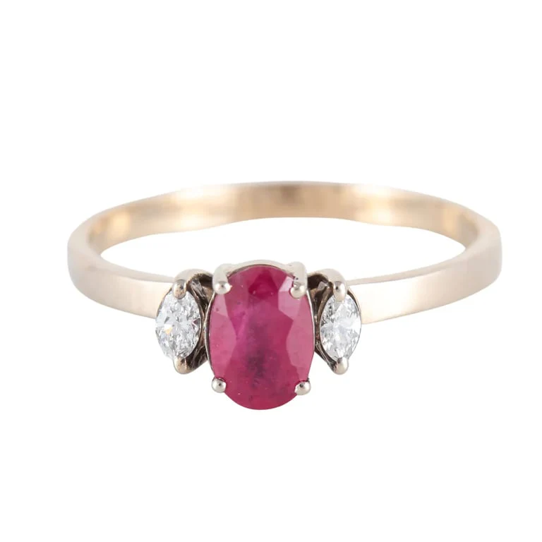 Shouldered Ruby Ring