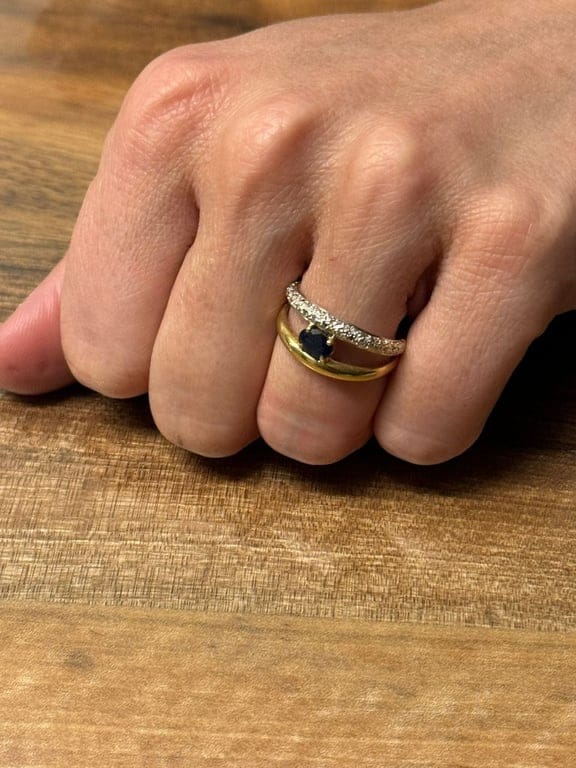 Diamond & sapphire ring - Image 13