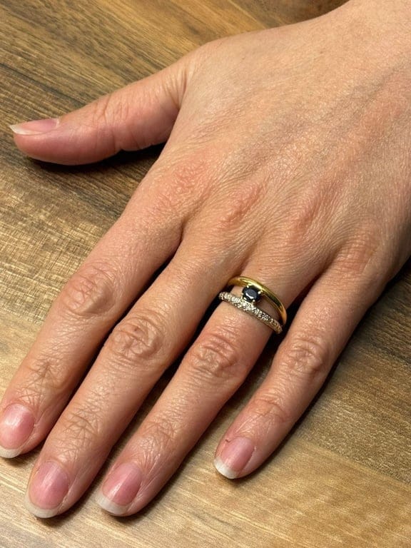 Diamond & sapphire ring - Image 14