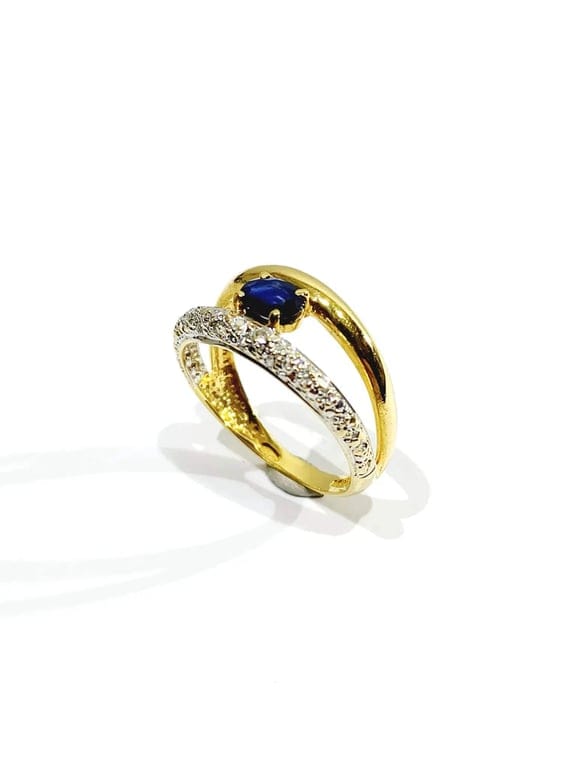 Diamond & sapphire ring - Image 3
