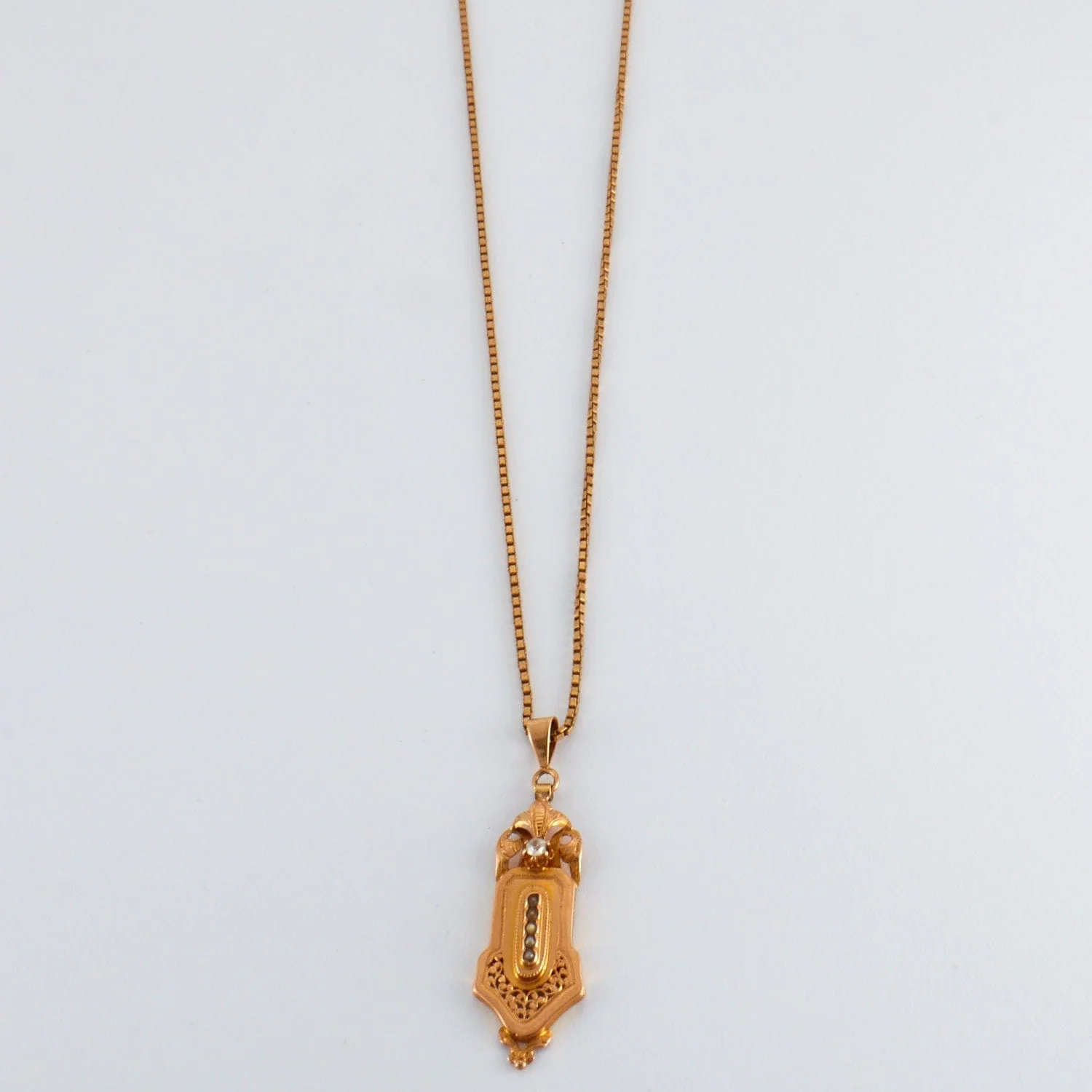 Pendant and chain rose gold Diamond Pearls - Image 6