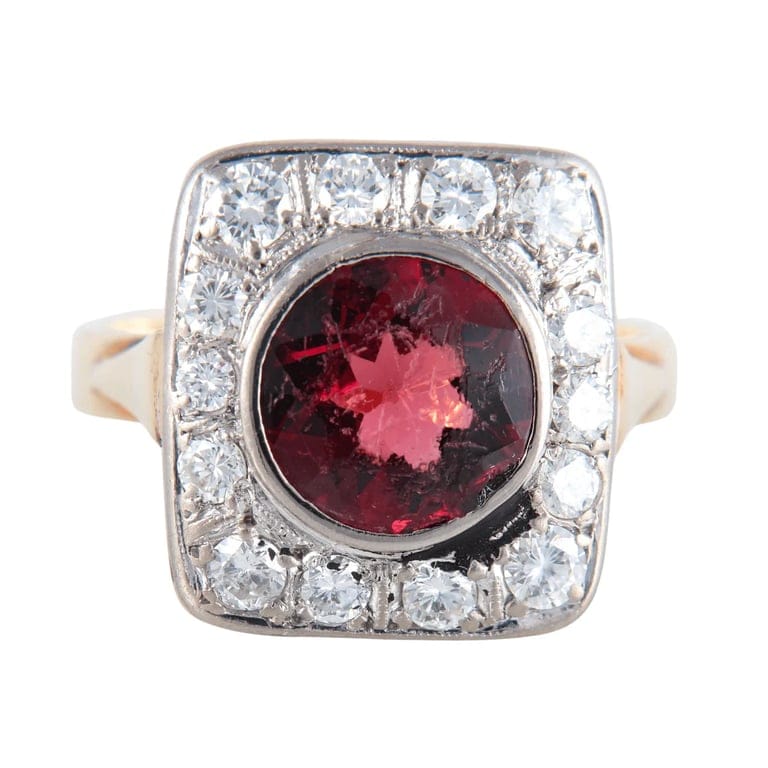 Garnet Diamond Ring