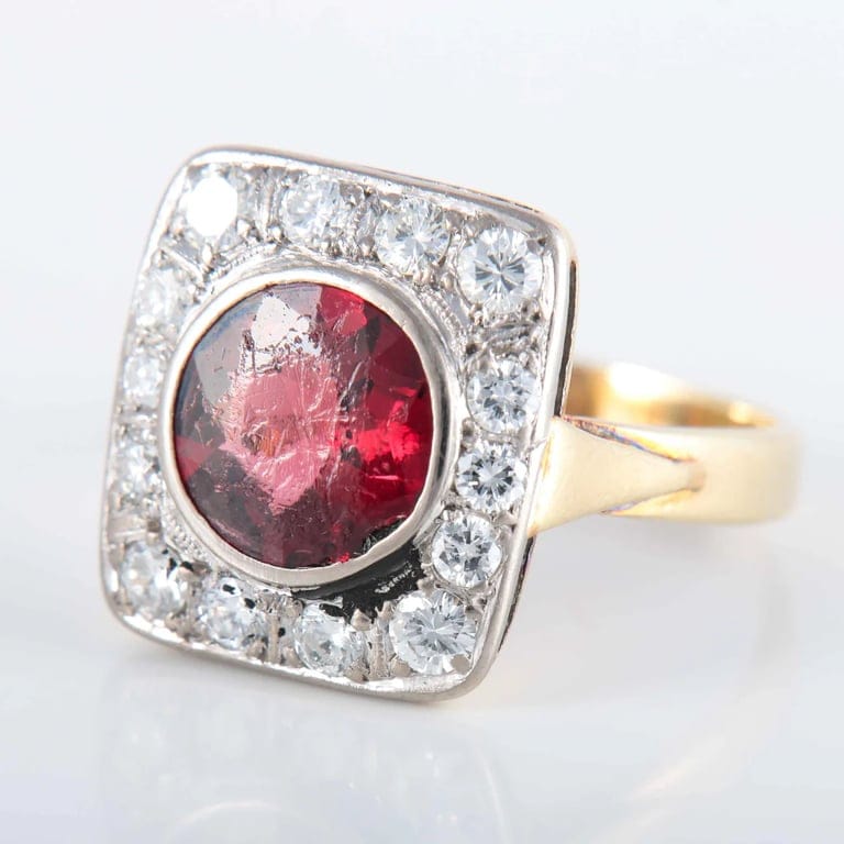 Garnet Diamond Ring - Image 4