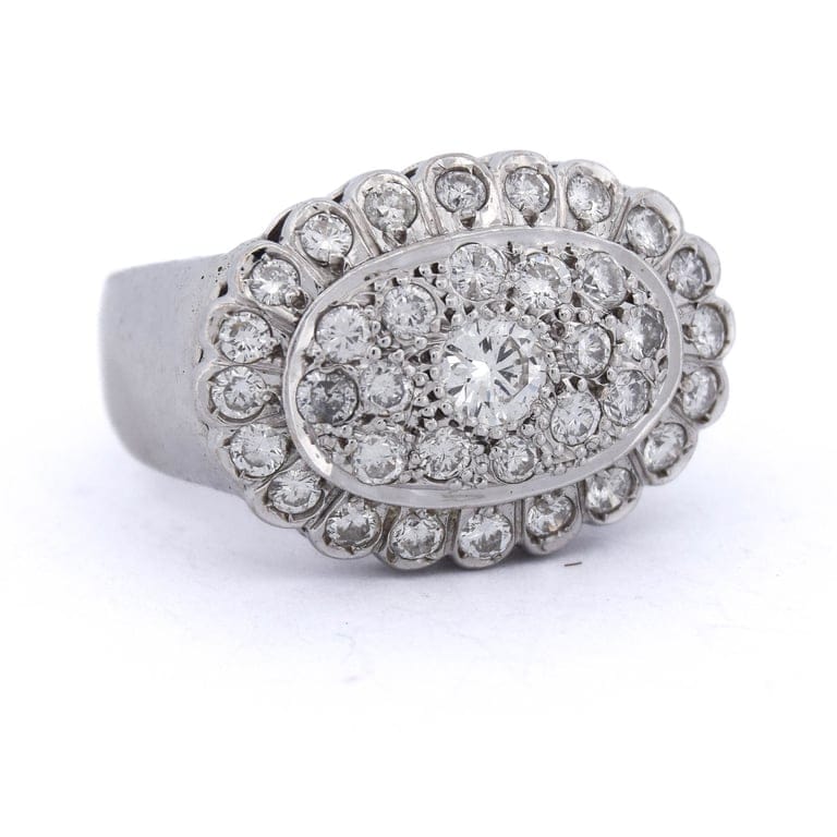 Vintage ring in white gold and diamond