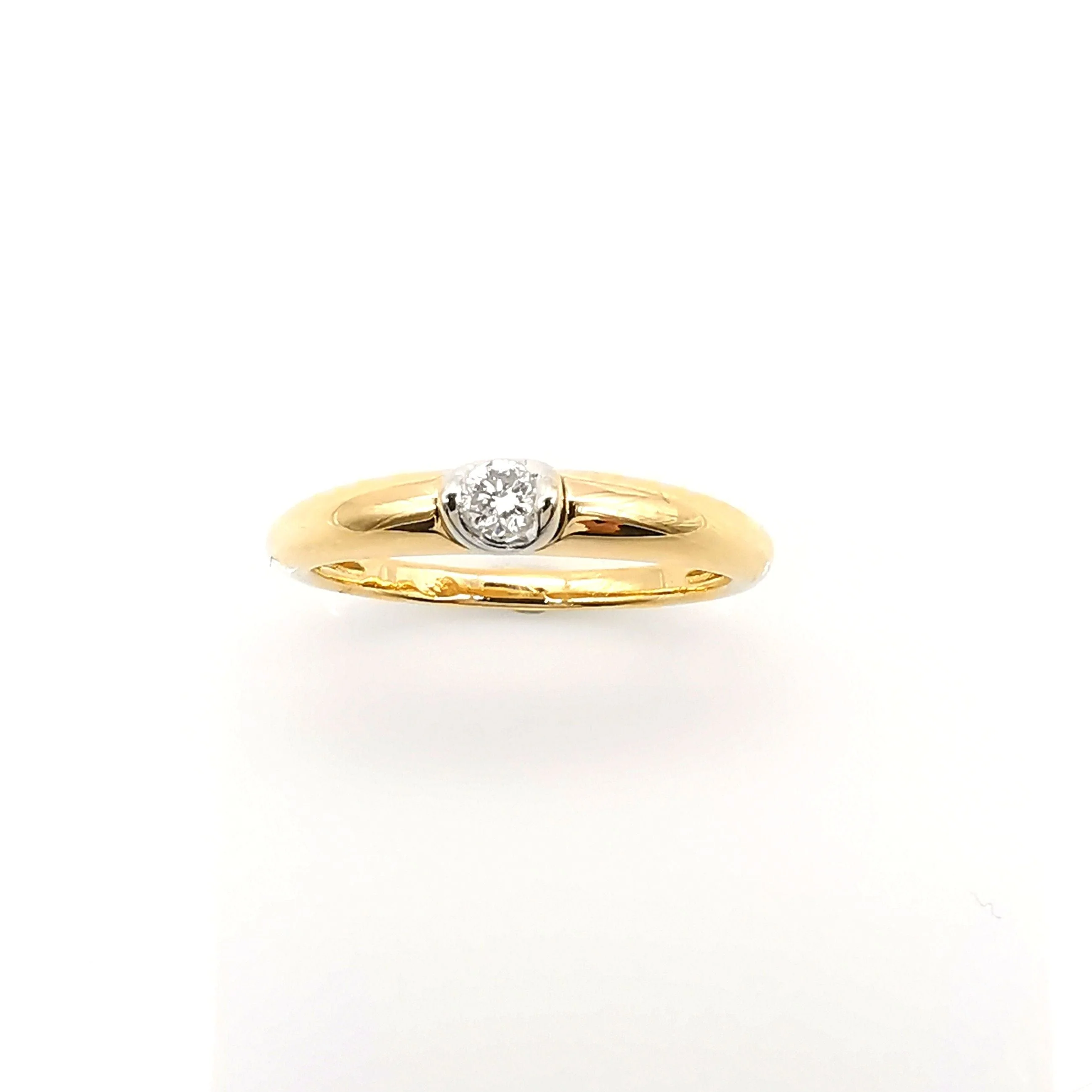 Yellow gold diamond solitaire ring - Image 7