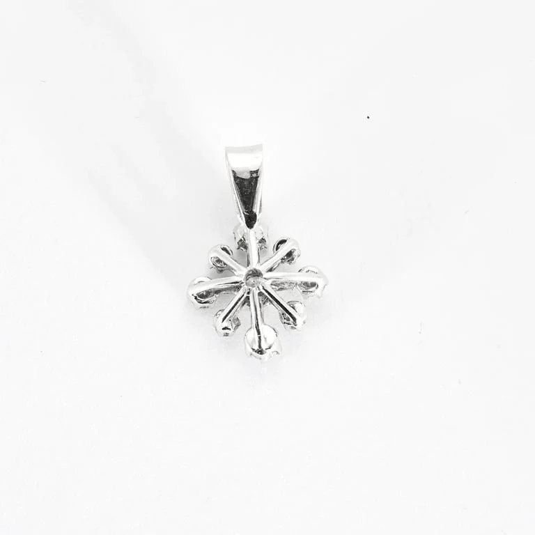 White gold snowflake pendant with diamonds - Image 3