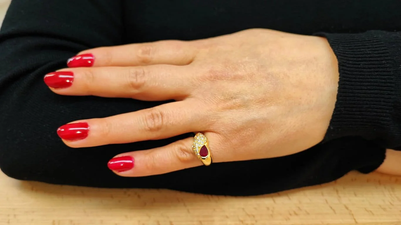 Ruby and diamond bangle ring - Image 2