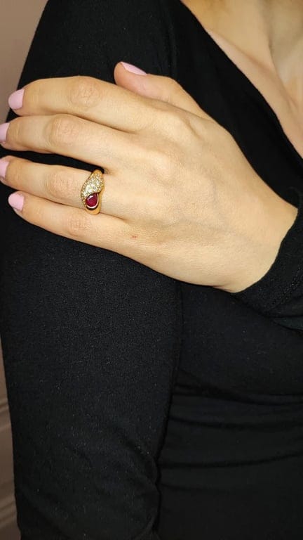 Ruby and diamond bangle ring - Image 8