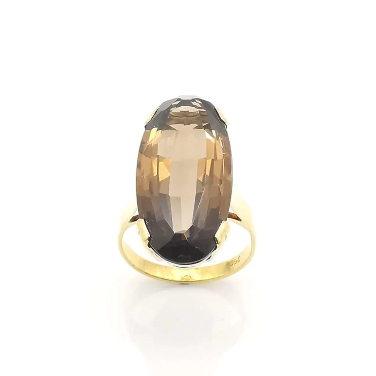 yellow gold quartz ring