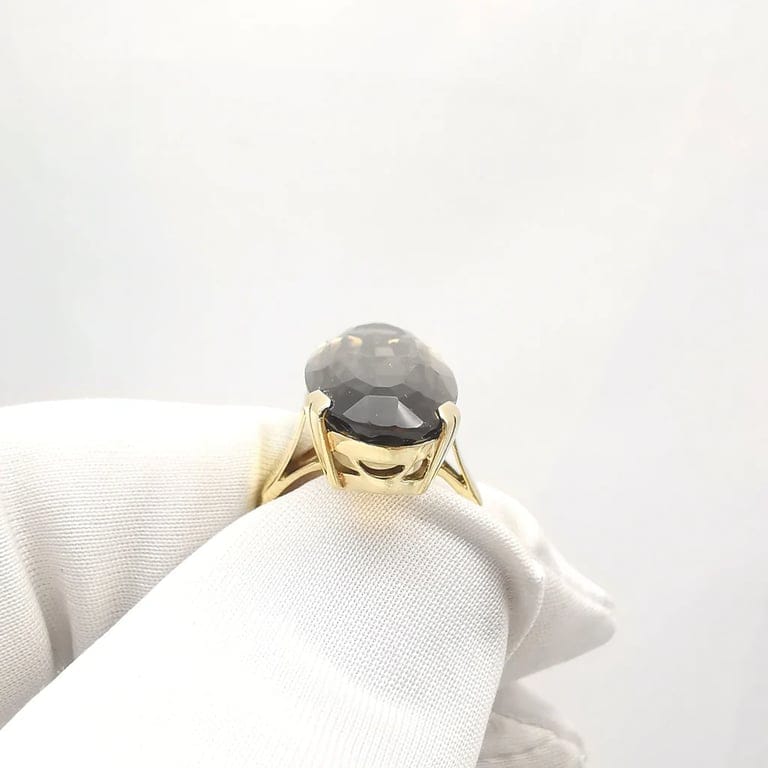 yellow gold quartz ring - Image 10