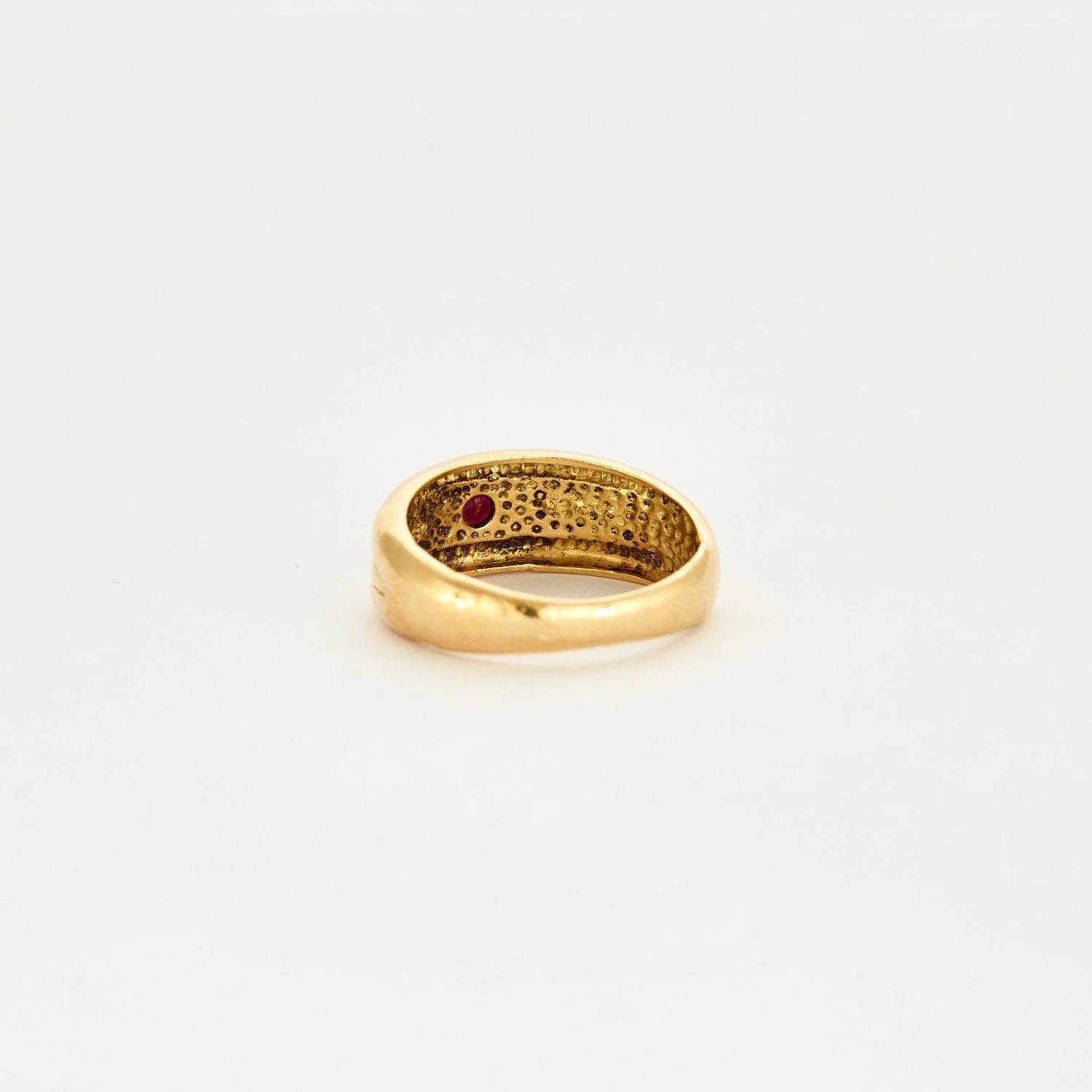 Yellow gold ruby diamond ring - Image 4
